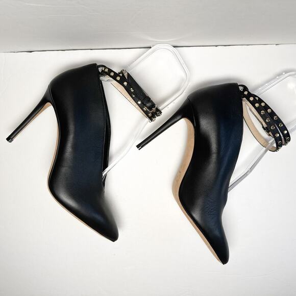 Jimmy Choo Lark 100 Studded Black Bootie Leather Heels Size 39.5 - Picture 8 of 15